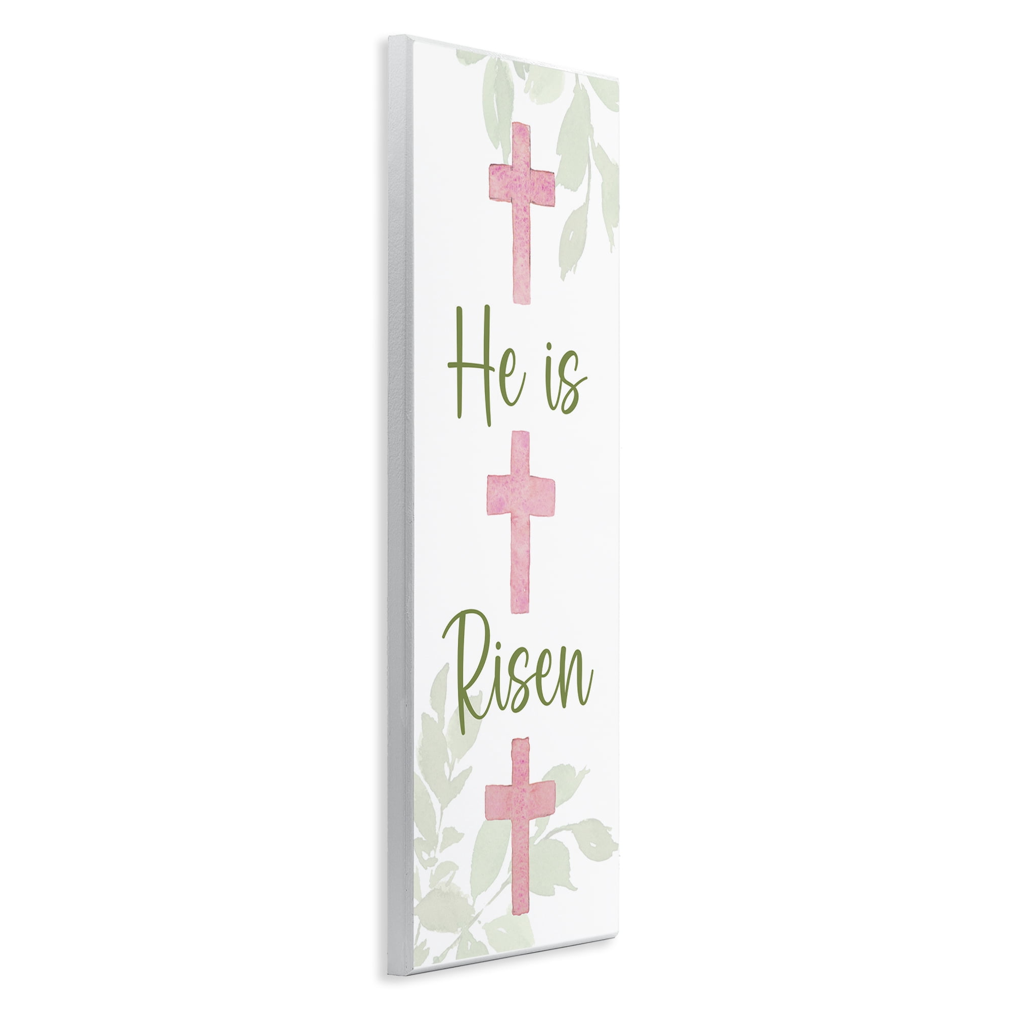 Stupell Industries He Is Risen Proverb Religious Painting Unframed Art Print Wall Art, 7 x 17
