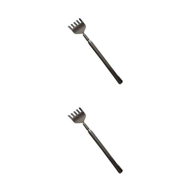 Vogacara Telescopic Back Scratcher Portable Travel Scratching Skin Massager Home Itching Extender Steel Manual Stainless Handheld Tool uno 2piezas