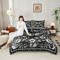 thumbnail image 4 of Homewish Abstract Moth 3 Pieces Queen Comforter Set for Teenagers Female Men Women,Gothic Floral Flowers Ultra Soft Bedding Sets,Galaxy Universe Stars Print Bedding Comforter Set Breathable, 4 of 8