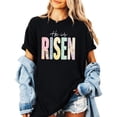 thumbnail image 6 of Ink Printed Image NOT a Quilt Patch Easter He Is Risen Shirt for Women Christian Spring Tee Black Shirt Adult Small, 6 of 7