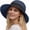 Navy Blue, variant on Womens Floppy Beach Sun Straw Hat Foldable Travel Wide Brim Summer Bucket Hat UPF 50+