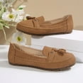 thumbnail image 4 of Christmas Gift Women's Flats Shoes Ballet Flats Dress Shoes Women's Fashion Casual Style Tassel Soft Solid Color Bottom Flat Loafers Shoes Brown 40, 4 of 6