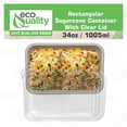 thumbnail image 4 of EcoQuality 34oz Disposable Bowls with Clear Lids - Rectangular Compostable Sugarcane Fiber Biodegradable Paper Bowls Eco-Friendly Take Out Food Storage Containers, Microwave Safe, Meal Prep (100 PACK), 4 of 8