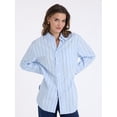 thumbnail image 4 of U.S. Polo Assn. Women's Relaxed Long Sleeve Stripe Button Down Shirt, Sizes XS-XL, 4 of 5