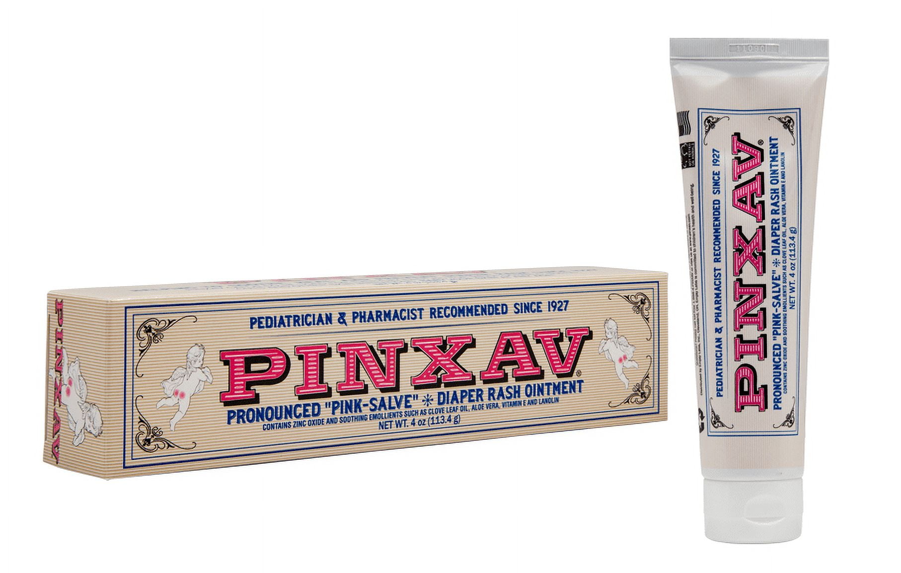 PINXAV Diaper Rash Ointment Tube 4 oz with Natural Anesthetics and Healing Ingredients