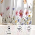 thumbnail image 6 of Wild Flowers Semi Sheer Curtains Drapes for Living Room,Bedroom,French Doors Window 108 Inches Long,Spring Butterfly Watercolor Country Floral Rod Pocket Chiffon Curtain Drapery Voile Draperies Panel, 6 of 8
