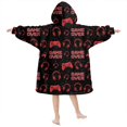 thumbnail image 2 of Game Controller Red Pattern Lamb Fleece Blanket Hoodies for Teens ,Teens Oversize Sherpa Wearable Hooded Blanket Sweatshirt with Super Pockets, 2 of 6