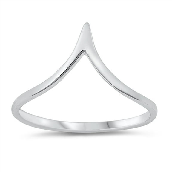 Cute Elegant Chevron Point Triangle Ring .925 Sterling Silver Band Jewelry Female Male Unisex Size 9