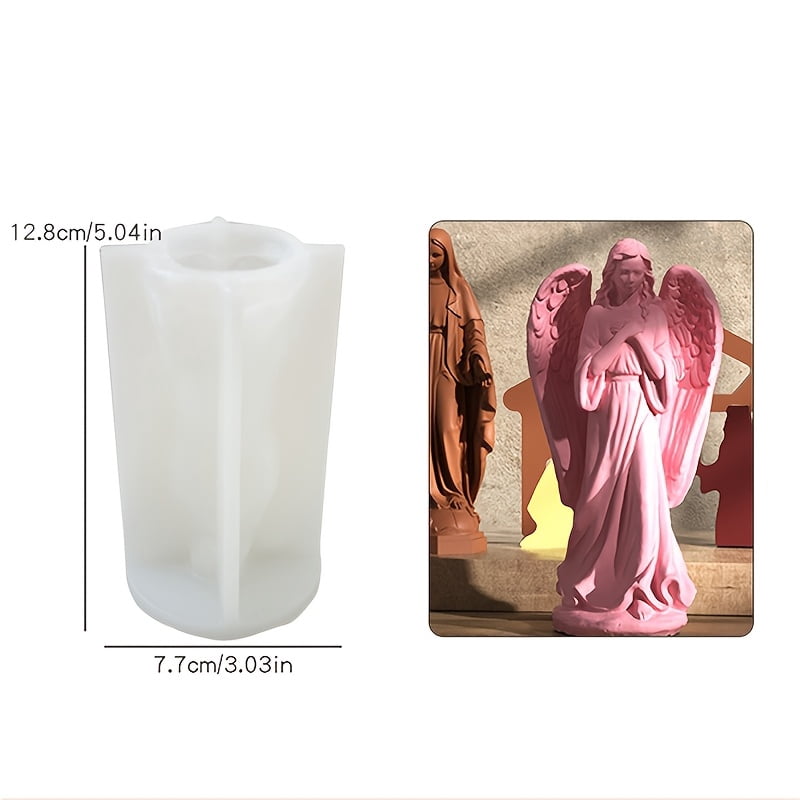 2PCS-European Statue Candle Mold - 3D Virgin Mary Praying Woman Silicone Mold - Great for Resin, Concrete, Plaster and Epoxy - Home Decor Wax Tools