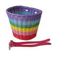 thumbnail image 1 of Almencla Panier de Vélo pour Enfants Accessoires de Cyclisme Voyage Magasinage Panier Imitation Rotin Sangles Roses, 1 of 8