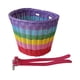 thumbnail image 1 of Cesta de bicicleta para niños Imitación delantera de canasta de ratán Cesta de canasta de arco iris canasta de bicicleta de almacenamiento para viajes Correas de color rosa, 1 of 8