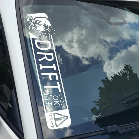 Ready for drift check! ok! Japanese original Vinyl Decal Sticker Bumper Window UV & Water Resistance Banner 21" perfect fit for windshield Low life