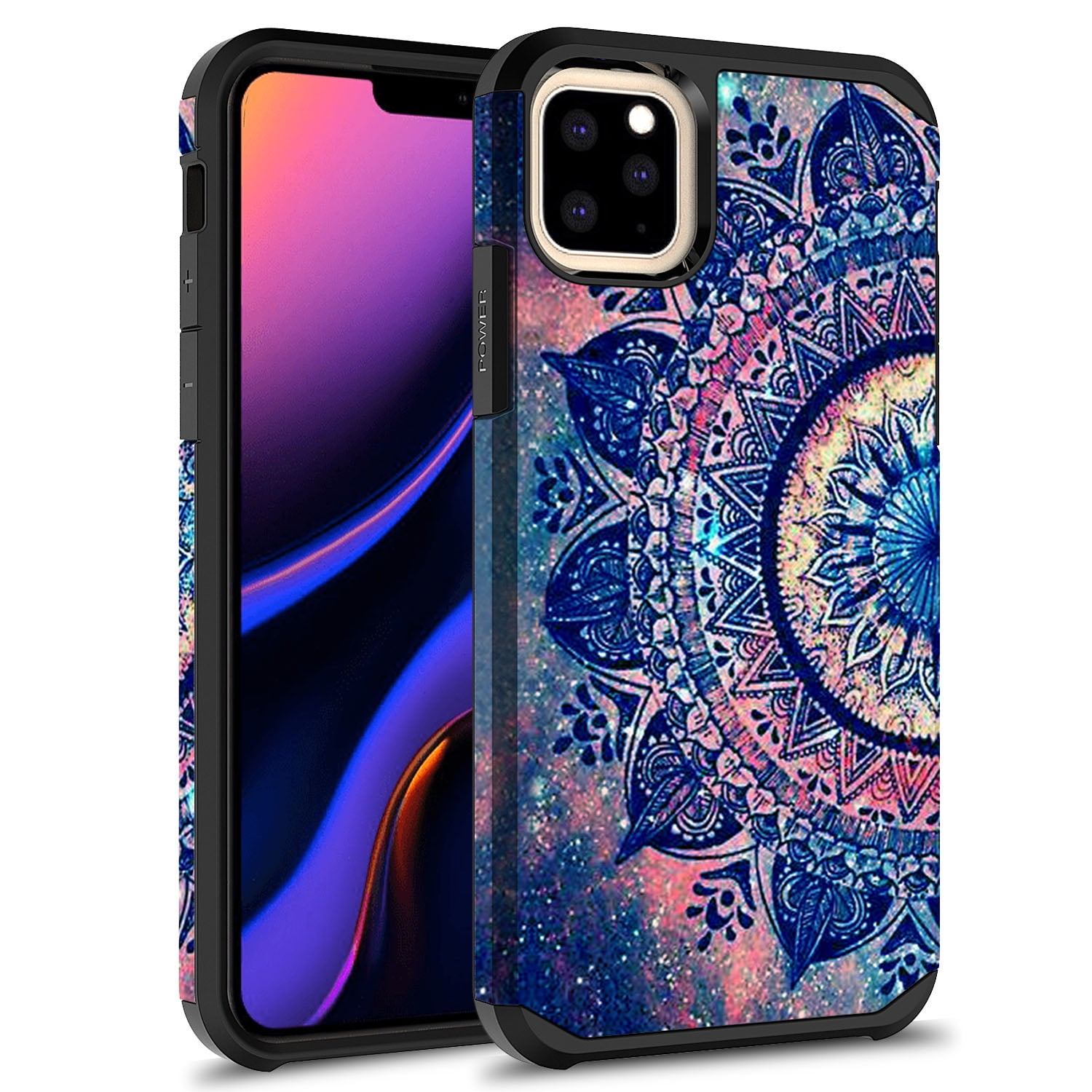 Sugar Skull iPhone 11 Case with Grip Ring Holder Multi-Function Cover Slim Soft and Hard Tire Shockproof Protective Phone Case Slim Hybrid Shockproof Case for iPhone 11 