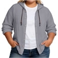thumbnail image 1 of Camiseta con Capucha de Vendaje de Color Sólido con Botones de Manga Larga de las Mujeres, Camisetas de Manga Larga de las Mujeres de Moda Primavera Otoño Uso Diario, 1 of 8