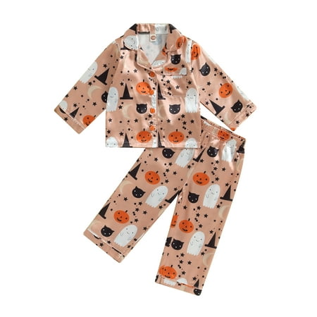 

Girls Pajamas Flower Print Long Sleeve Tops + Pants Sleepwear