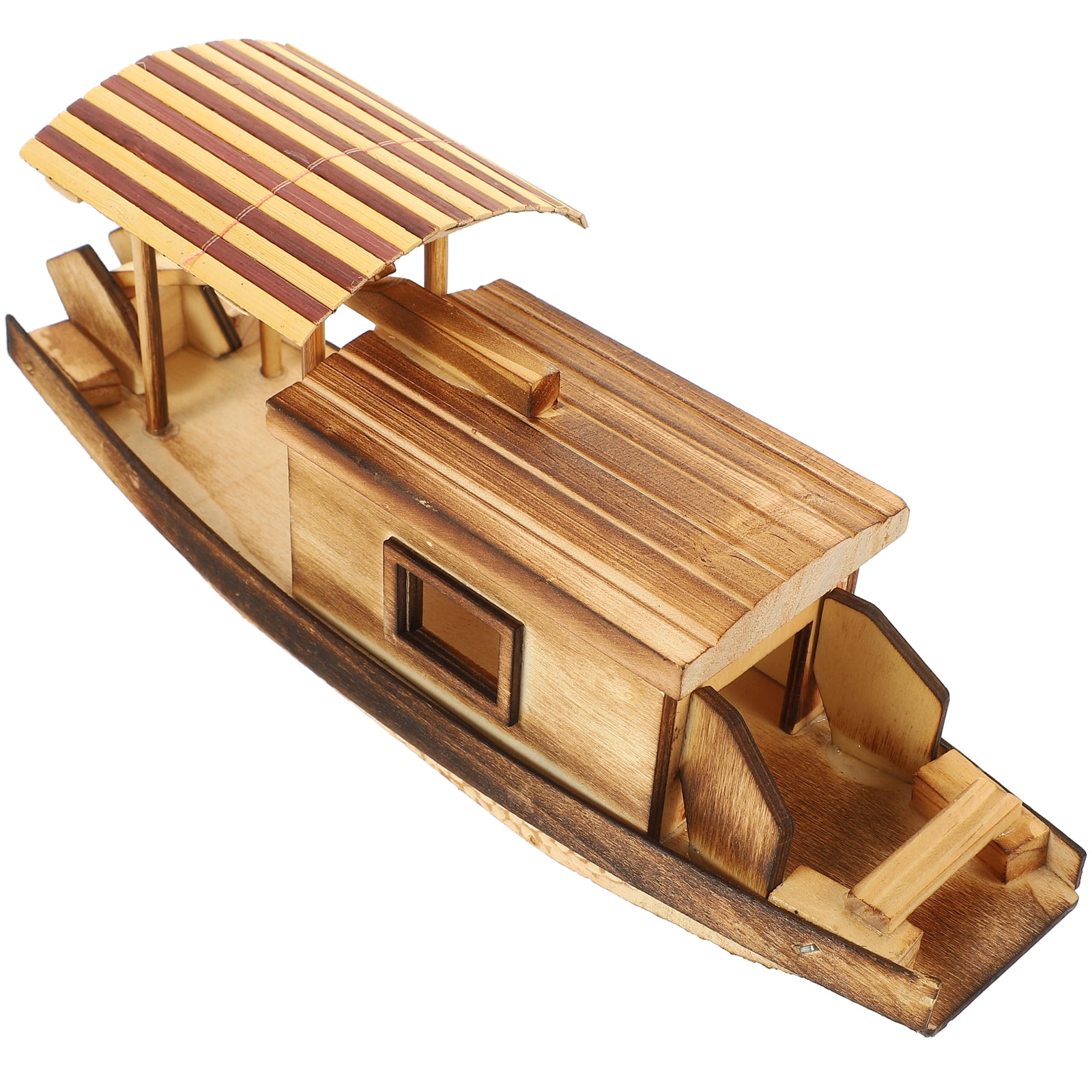 Small Boat Wood Fishing Boat Model Wood Boat Wooden Boat Decor Wood  Ornament 