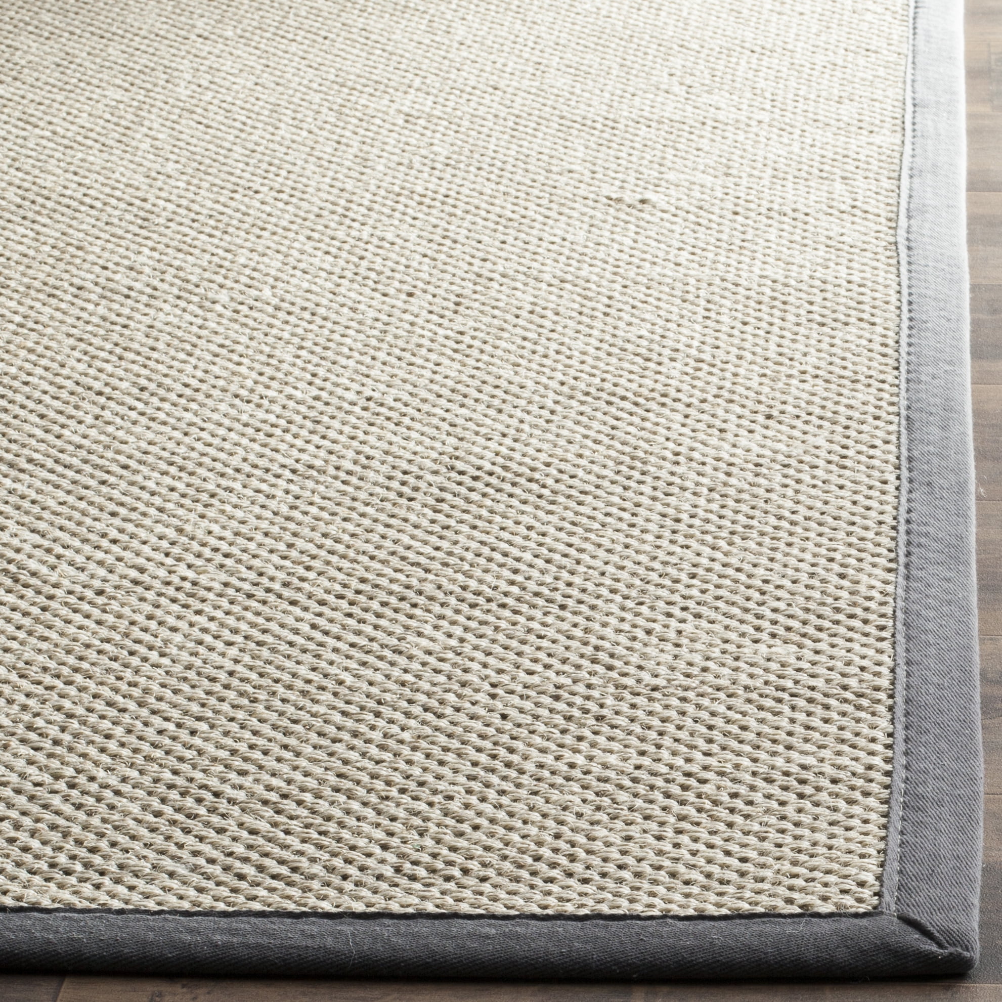 SAFAVIEH Natural Fiber Kentigern Border Seagrass Area Rug, Marble/Dark Grey, 11' x 15'