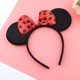 thumbnail image 4 of Diadema con orejas de ratón para niña, accesorios de fiesta de princesa para niña, banda para el cabello con moño y lunares, diadema para Halloween, cumpleaños y Navidad, 4 of 5