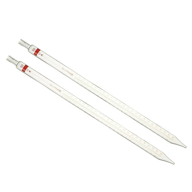 Pipetas de gotero graduadas 2 piezas 50ml reutilizables de vidrio borosilicato para transferencia de líquidos para laboratorio, química, transparente