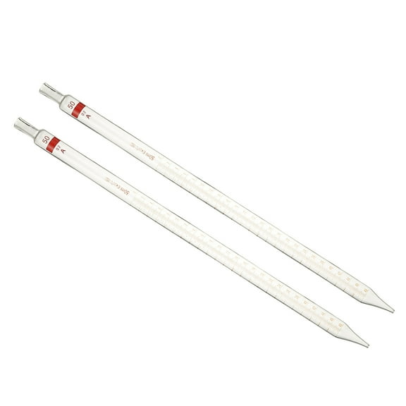 Graduated Dropper Pipettes 2 Pcs 50ml Reusable Borosilicate Glass Pipette for Transfer Liquid for Laboratory, Chemistry, Clear