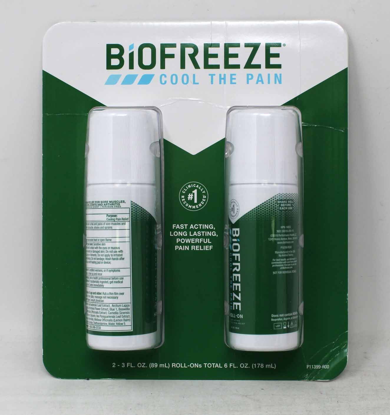 Biofreeze Cool The Pain Roll-On Pain Relief Set 2 Count
