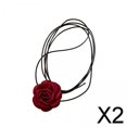 thumbnail image 1 of Collar Gargantilla Con Cordones Fernando rosa de tela floral 2 piezas, 1 of 8