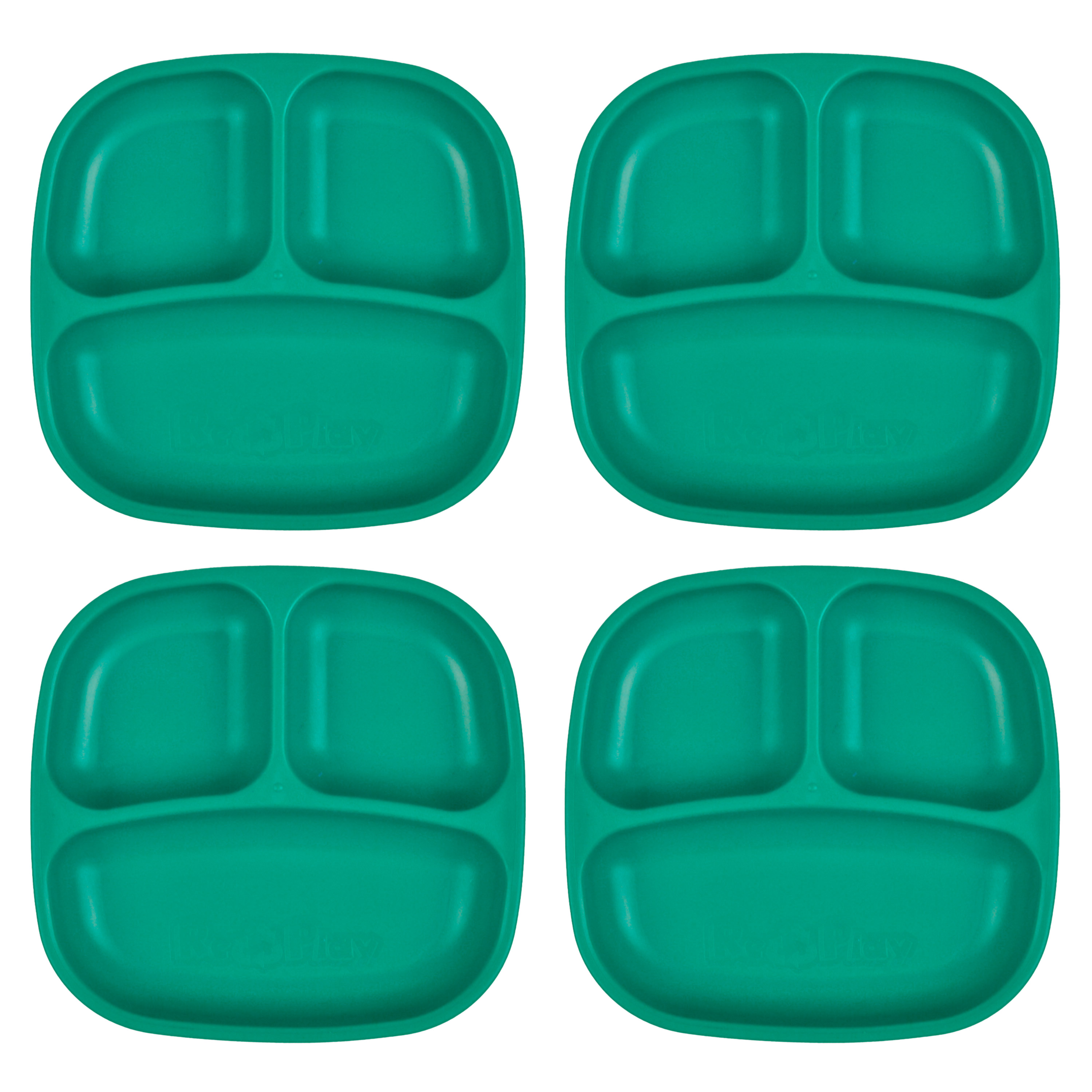 RePlay Made in USA 4pk Toddler Feeding Divided Plates with Deep Sides