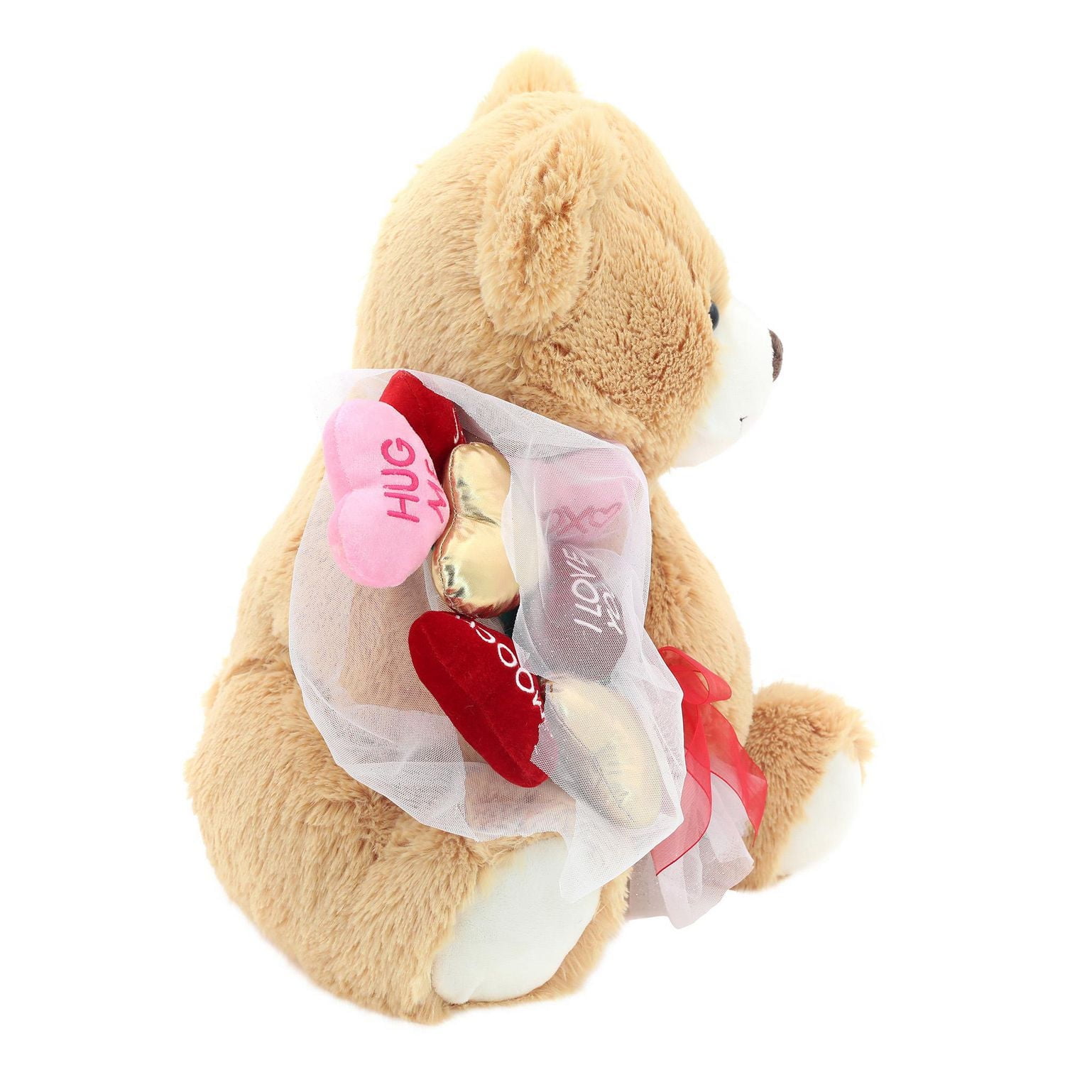 Way To Celebrate Valentine’s Day Sweet Teddy with Flower Toy Plush
