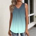 thumbnail image 5 of Qwertyu Womens Tank Tops V Neck Ruched Cute Summer Tops Loose Fit Casual Sleeveless Beach Vacation Clothes for Woman 2026 Light Blue XL, 5 of 6
