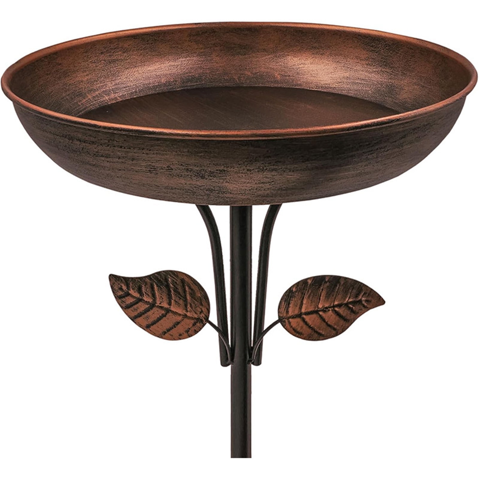 Garden Bird Bath Stake with Antique Finish Metal Construction Perfect for Attracting Birds to Your Yard