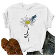 thumbnail image 2 of Puntoco Mujeres Casual Letras Impresión Camisas Manga Corta Suelta Tee tops Túnica Blusa Puntoco Puntoco-2731, 2 of 4