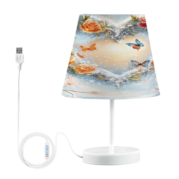 BZSMCE Table Lamp Creative Rose Heart Painting Simple Pattern Night Light