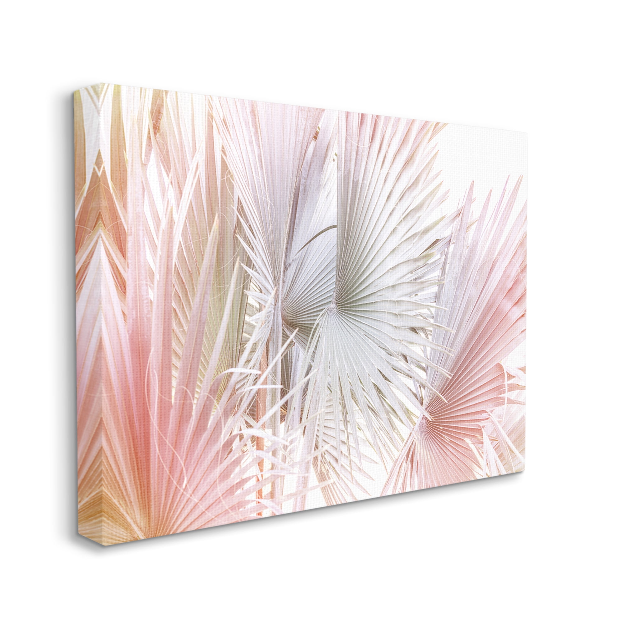 Stupell Industries Pastel Palm Plant Leaves Nature Painting Gallery Wrapped Canvas Print Wall Art, 30 x 24