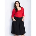 thumbnail image 2 of Plus Size Elastic Waist Pleated Pocket Skirt, 2 of 11