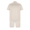 thumbnail image 5 of YLSDY Mens Short Sleeve Casual Button Collared Shirt and Shorts Sets Two Piece Summer Outfits Zip Button Collared Tracksuit Set for Men Khaki 10, 5 of 5