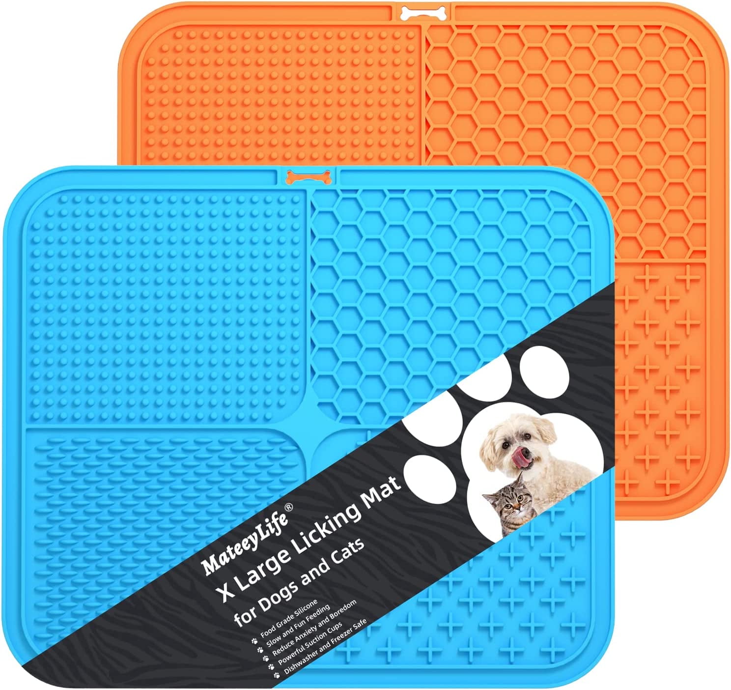 MateeyLife Large Lick Mat for Dogs & Cats with Suction Cups, Lick matts for  Large Dogs Anxiety Relief, Cat Peanut Butter Lick Pad, Dog Enrichment Toys