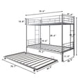 thumbnail image 4 of Twin Over Twin Metal Bunk Bed with Trundle Heavy Duty Twin Size Metal Bunk Beds Frame with 2 Side Ladders Convertible Bunkbed with Safety Guard Rails,No Box Spring Needed (Black/Silver), 4 of 5