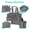 thumbnail image 5 of Diaper Bag TeqHome Tote Nappy Changing Bags with 14 Pockets 2 Burp Cloths Multifunction Travel Diaper Bag Organizer with Pacifier Case Adjustable Straps Grey, 5 of 12