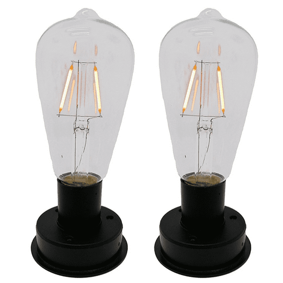 2Pc Solar LED Tungsten Filament Bulb Lamp 2800K Automatic Light Sensors Fence Night Lights for Garden Lamp(8.5cm)