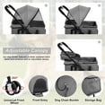 BestPet Pet Stroller Cat Dog Cage Stroller Travel Folding Carrier (Grey