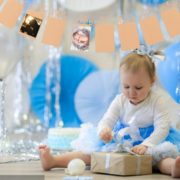FRCOLOR Baby 1st Birthday Photo Banner Set Assorted ColorReusable for Party Decoration 3 Meters
