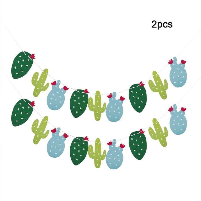 Banderines colgantes decorativos con temática de cactus para fiestas de cumpleaños y bodas en Hawái