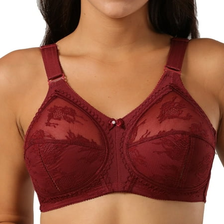 

Ladies Plus Size Firm Support Non Wired Lace Non Padded Full Cup Bra Minimiser