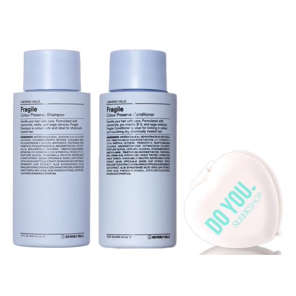 J Beverly Hills FRAGILE Color-Safe SHAMPOO & CONDITIONER Duo Set (w/ Mirror) - 12 oz / 350 ml DUO KIT