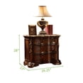 thumbnail image 2 of Bella Traditional Style 3-Drawer Nightstand Made with Wood in Dark Walnut, 2 of 2