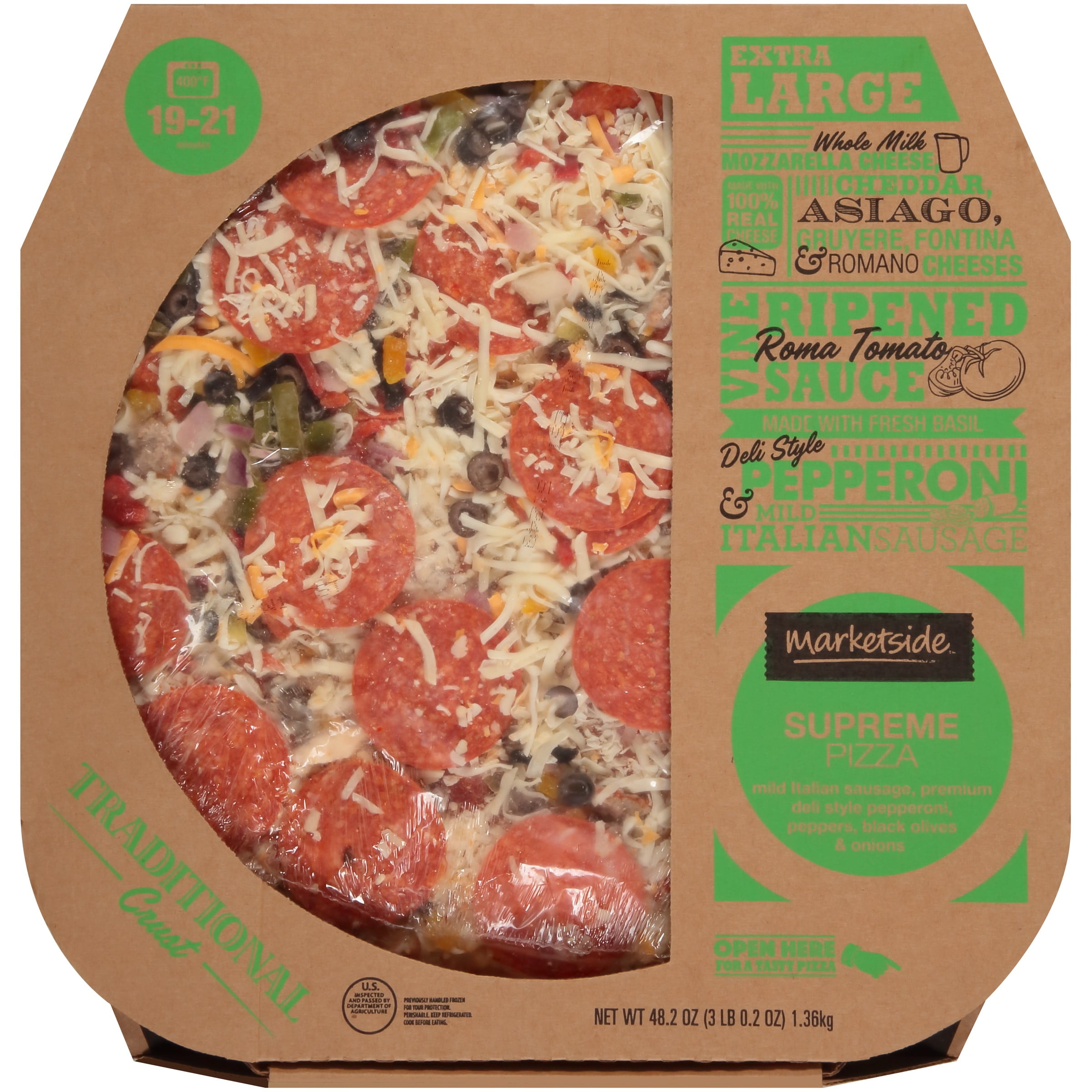 Marketside Traditional Crust Supreme Pizza, Extra Large, 48.2 oz