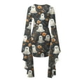 thumbnail image 4 of Womens Halloween Costumes Ghost Printed Bodycon Mini Dress Batwing Sleeve Crew Neck Masquerade Dresses Scream Costume, 4 of 4
