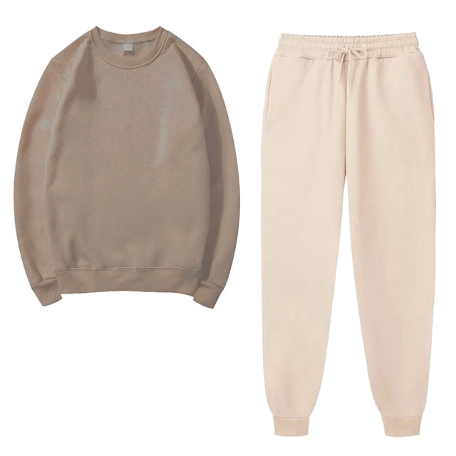 Besolor Ensemble 2 Pcs pour Femmes Survêtements Décontractés Pull Col Rond Chandail en Molleton et Pantalons de Jogging Ensembles d'Entraînement Survêtements