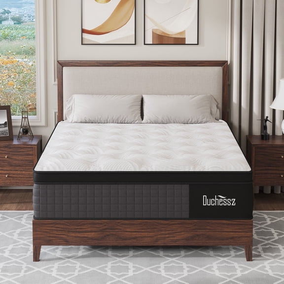 Duchessz Queen Mattress 14 Inch Hybrid Mattress In a Box EuroTop with Gel Memory Foam and Individually Pocket Innerspring Support for Motion Isolation Edge