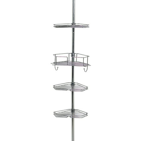 Zenna Home 4 Tier Tension Pole Corner Shower Caddy Chrome Zenna Home 4 Tier Tension Pole Corner Shower Caddy Chrome